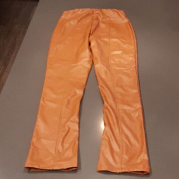 Brown Faux Leather Shirt and Pants Set - Picture 9 of 13